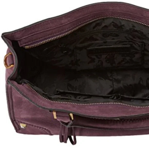 🆕 Rebecca Minkoff Regan Nubuck Leather Satchel - Picture 4 of 8
